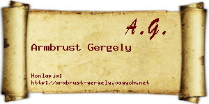 Armbrust Gergely névjegykártya